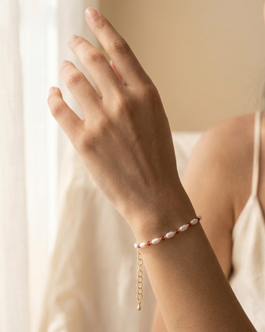 צמיד פנינה ורוד - תמונה 3